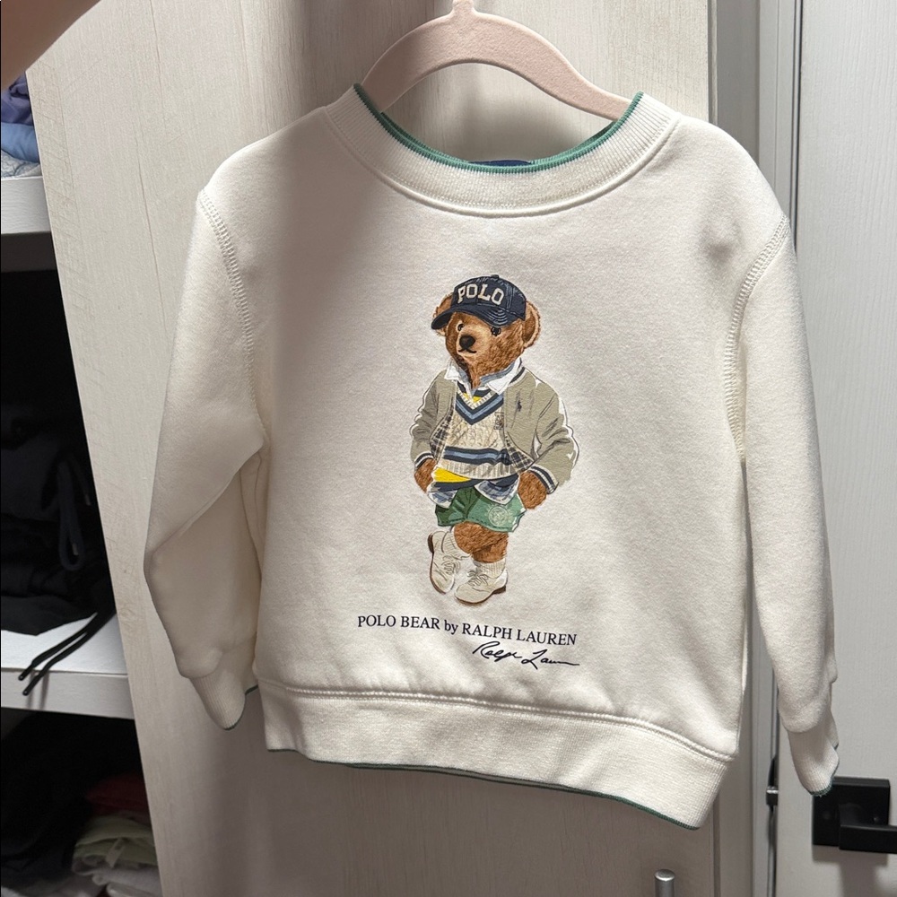 Ralph Lauren Kids White Polo Bear Sweatshirt